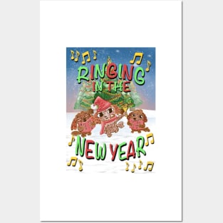 Shih Tzu Puppies Ringing In The New Year Posters and Art